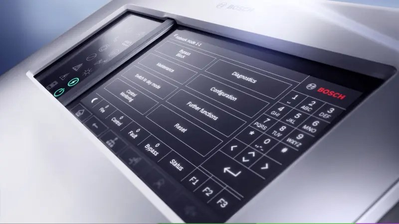 Bosch fire alarm control panel touch keypad