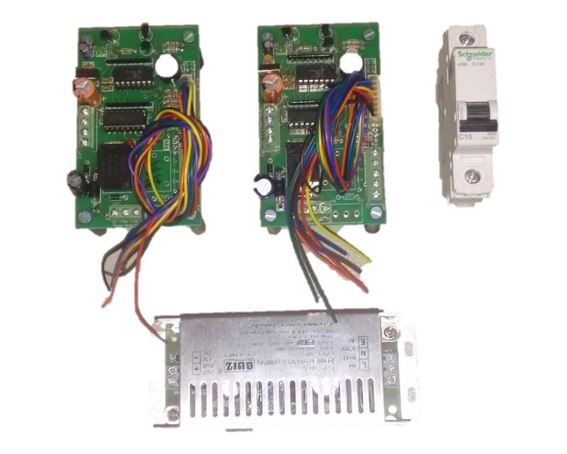 Scheitel door interlock controller cards with wiring, SMPS power supply and MCB
