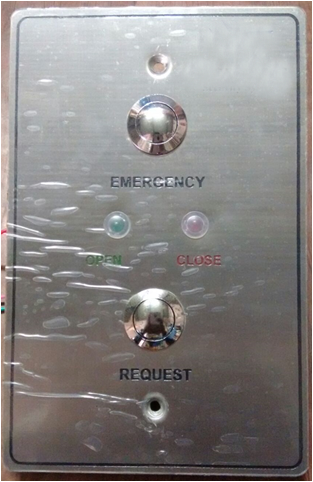Stainless steel plate with emergency and request buttons