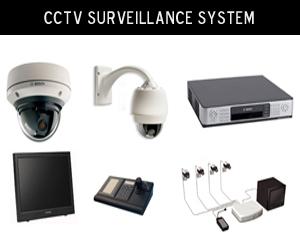 CCTV surveillance camera monitoring an industrial area